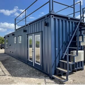 customized 40ft shipping container made into luxurious 1 bedroom.